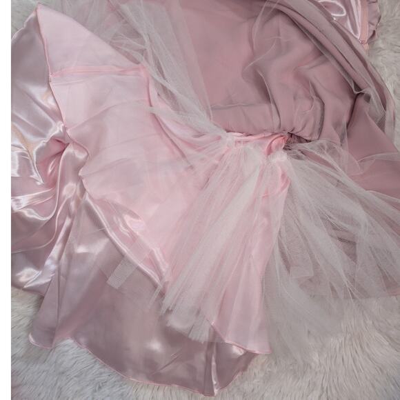 Mac Duggal Blush Pink Satin Puff Sleeve Cocktail Dress Size 8 NWT - Picture 9 of 16